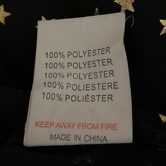 Glamorous Curve Black Gold Star Chiffon Sheer Long Sleeve Cover Up Blouse Top 20 - Picture 5 of 5